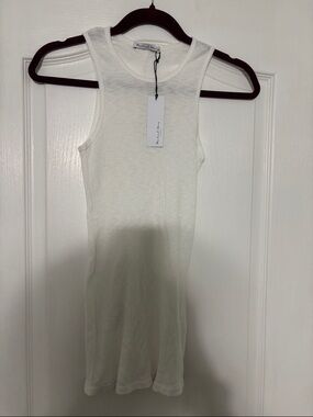 NWT Michael Stars White Ribbed Tank Top